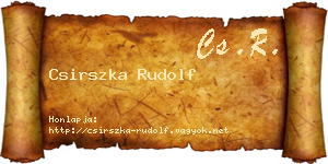 Csirszka Rudolf névjegykártya